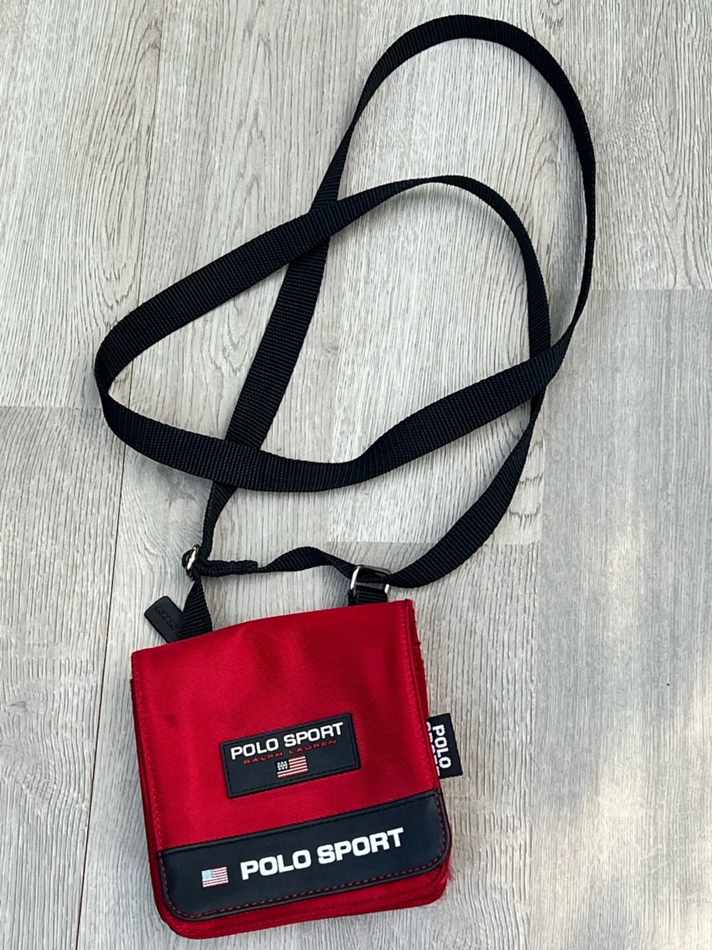 Vintage Ralph Lauren Polo Sport Red Mini Crossbody 1990s Y2K